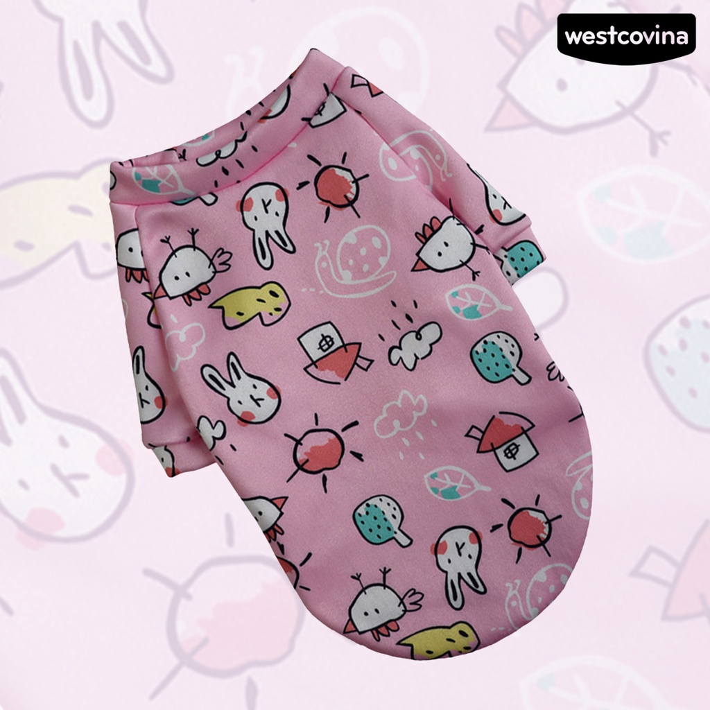 [COD]♘Trang Phục Giữ Ấm Cho Thú Cưng Họa Tiết Hoạt Hình Dễ Thương