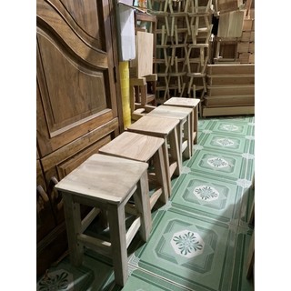Đôn gỗ tự nhiên chân vuông / cao 40cm