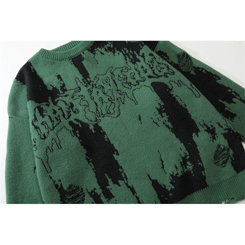 Áo Sweater Cổ Tròn Dáng Rộng Nhuộm Màu Thời Trang Thu Đông Cho Nam