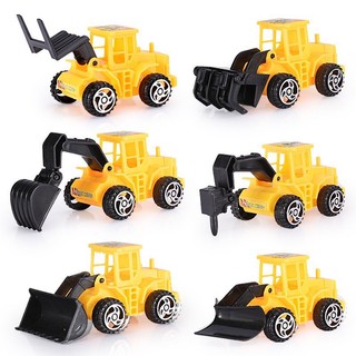 Sét 6 máy xúc vàng-phụ kiện bánh sinh nhật - phụ kiện trang trí bánh kem