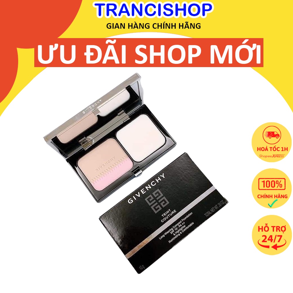 Phấn phủ nén Givenchy Teint Couture Long Wearing Compact Foundation 2 ô chính hãng Fullbox TRANCI