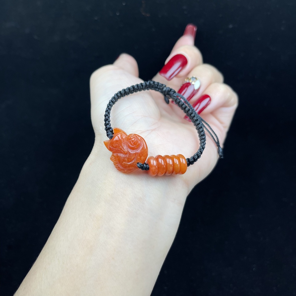 Vòng Tay đá Hồ Ly mix Ngũ Điếu cho mệnh hỏa, mệnh thổ- PTGems