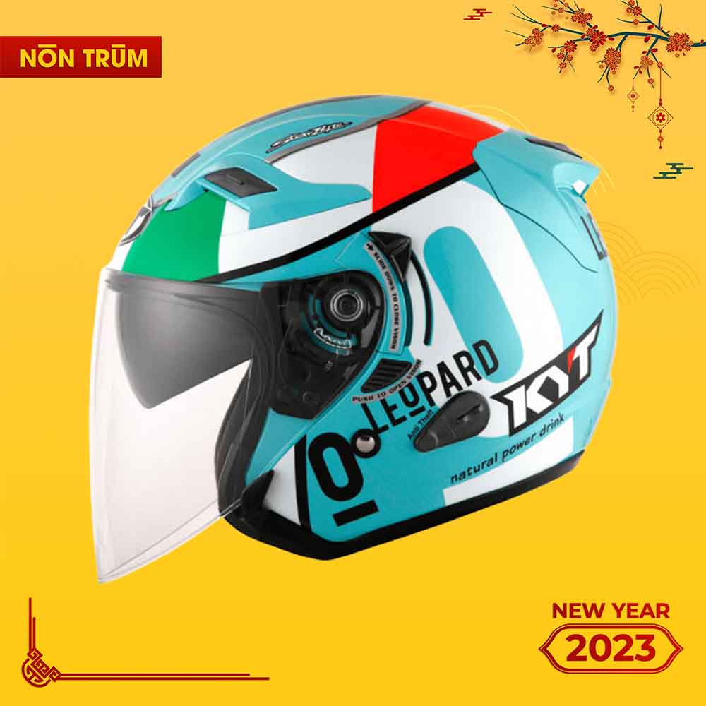 Nón bảo hiểm 3/4 KYT Venom Leopard chính hãng