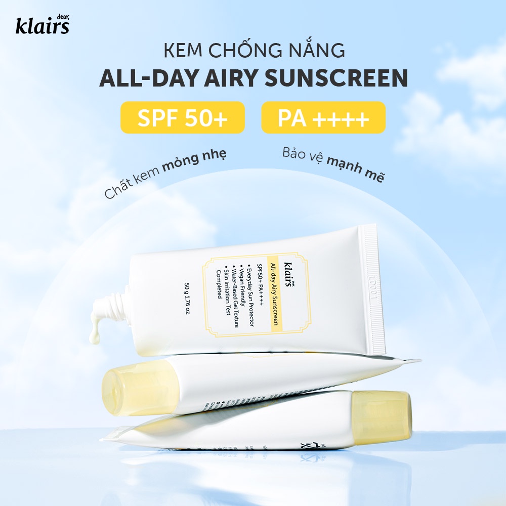 Chống nắng Klairs All-day Airy Sunscreen SPF50+ 50g