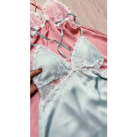 Sét đầm ngủ phối ren Hoa kèm quần Sexy vải Cao cấp