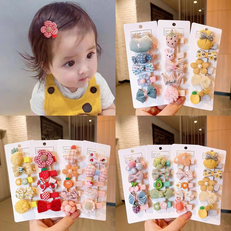 Set 5 Kẹp Tóc Dễ Thương Cho Bé Gái