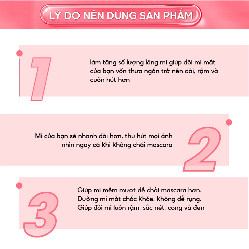 Serum Dưỡng Dài Mi Gemsho Eyebrow Enhancing Giúp Mi Dài Dày Cong Quyến Rũ 3ml Dm02