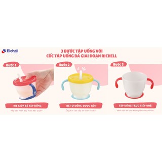 Cốc tập uống 3 giai đoạn Richell Nhật Bản [Chính hãng]