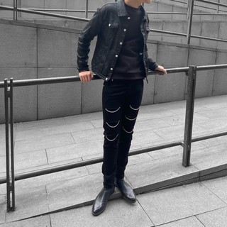 Quần jeans xích đen - Chain Black Jean Zipper D2 - Roy Design