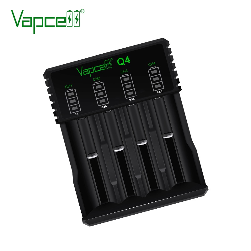 Bộ sạc pin thông minh mini WURKKOS Vapcell Q4 tiện dụng cho Pin 21700 18650 26650 18350 14500 16340