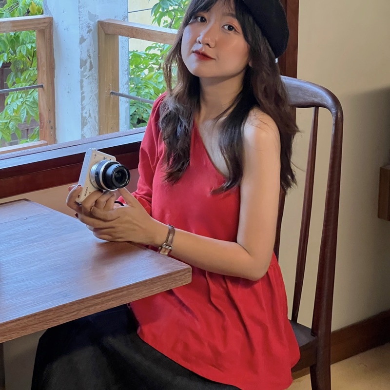 Áo Champee lệch vai có chun sau nữ tính ️