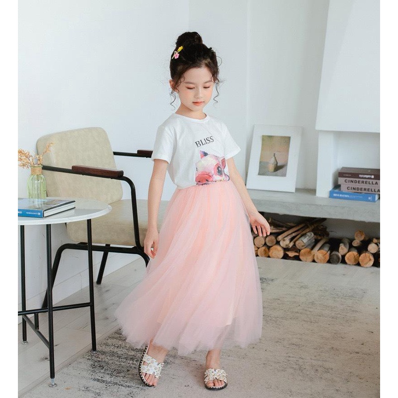 CHÂN VÁY VOAN DÀI CẠP CHUN NỮ TÍNH CHO BÉ- HÀNG QCCC