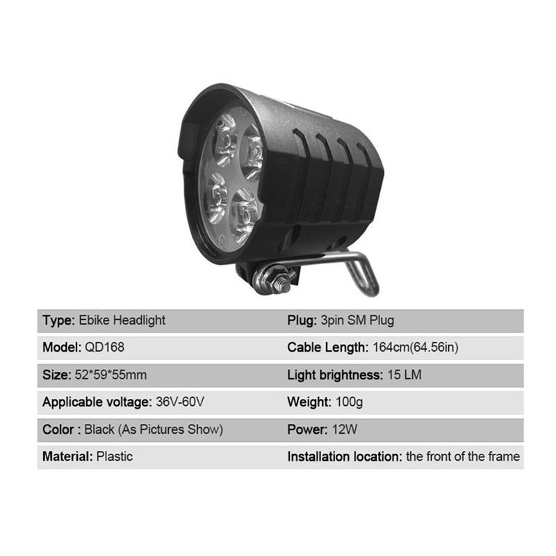 Bộ Đèn Trước Và Sau 36V48V52V60V DK226 Cho Xe Đạp