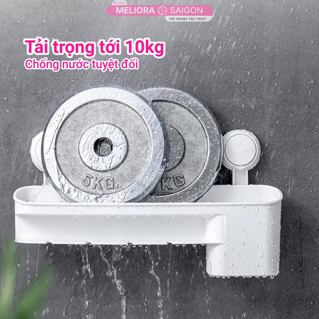 Giá để bàn chải đánh răng kèm cốc cao cấp MELIORA không khoan tường tải 10kg chống nước tái sử dụng hút chân không SG555
