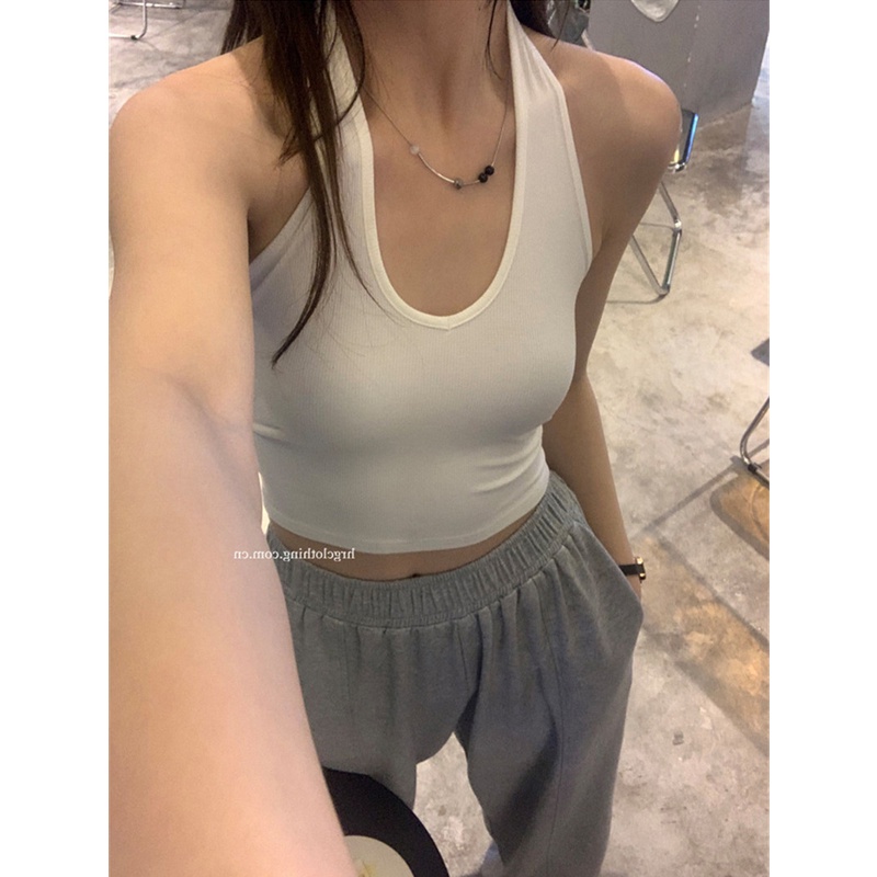 NRVP Áo Tank Top Đơn Co Giãn Phong Cách Hàn Quốc Mới Với Đệm Lót