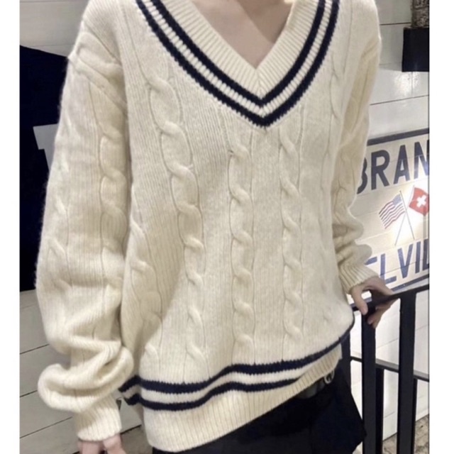 Brandy Melville Nikki Heavy Wool Stripe Sweater