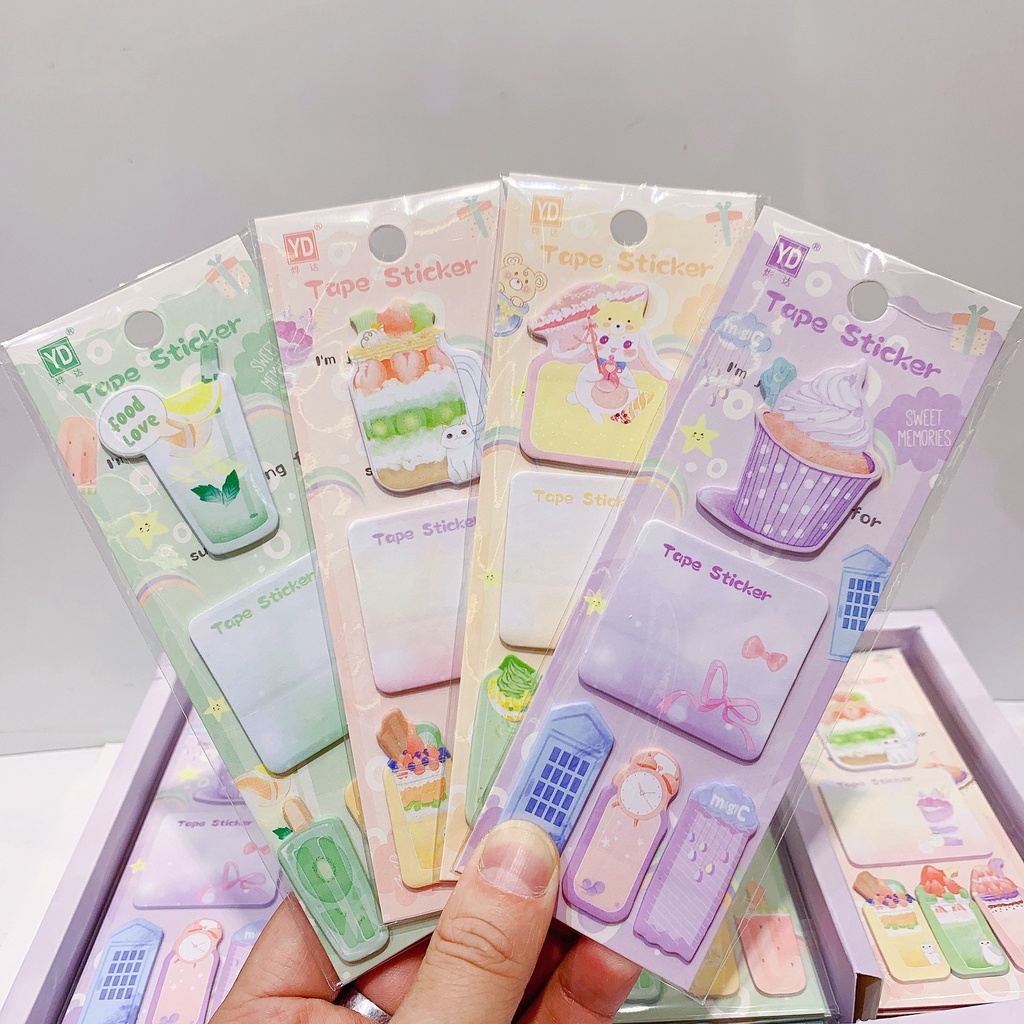 Giấy Dán Ghi Chú Phân Loại Họa Tiết Hoạt Hình Dễ Thương Cho Học Sinh / Văn Phòng