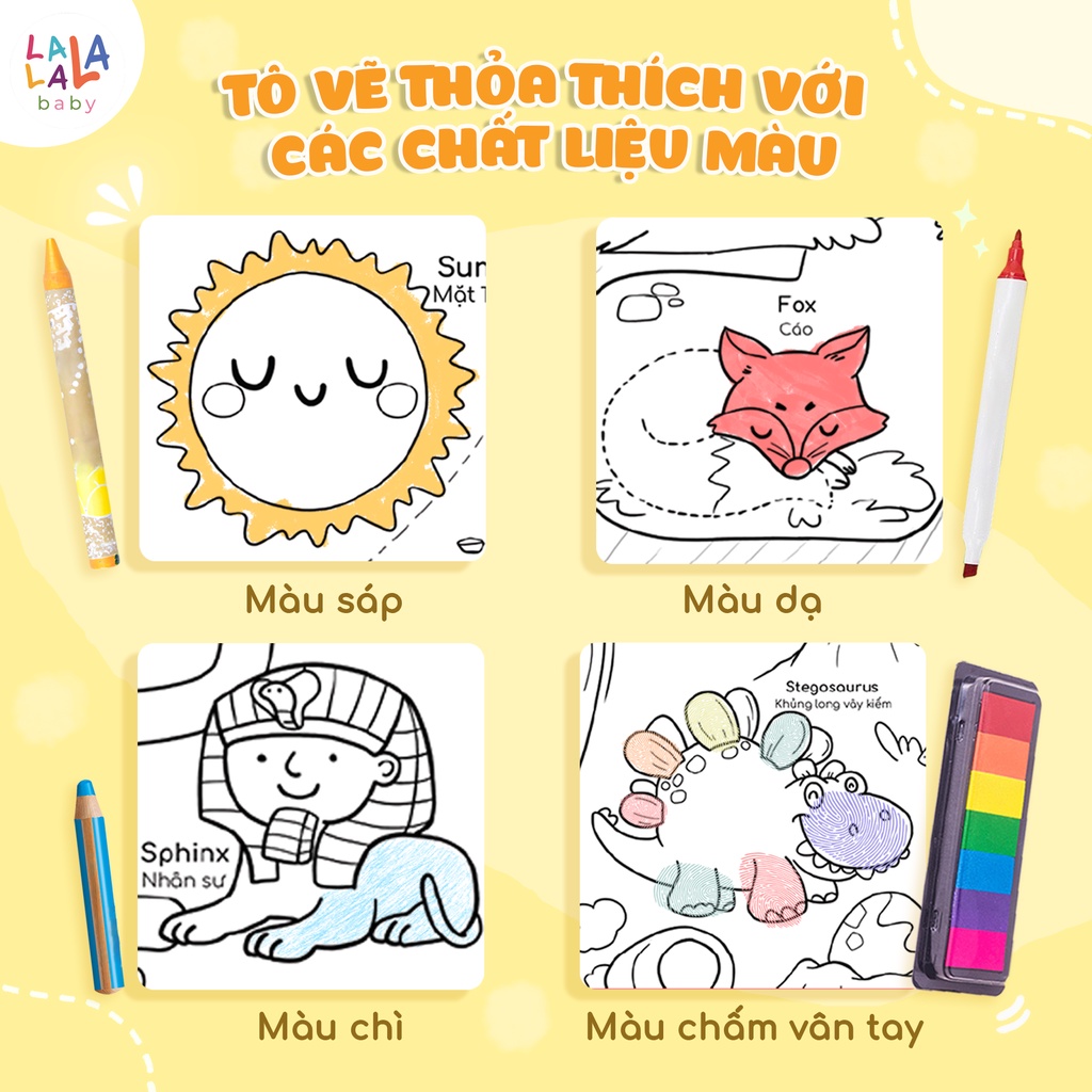 Cuộn tranh tô màu cắt dán dài 3m, Đồ chơi cho bé luyện kỹ năng S-kids