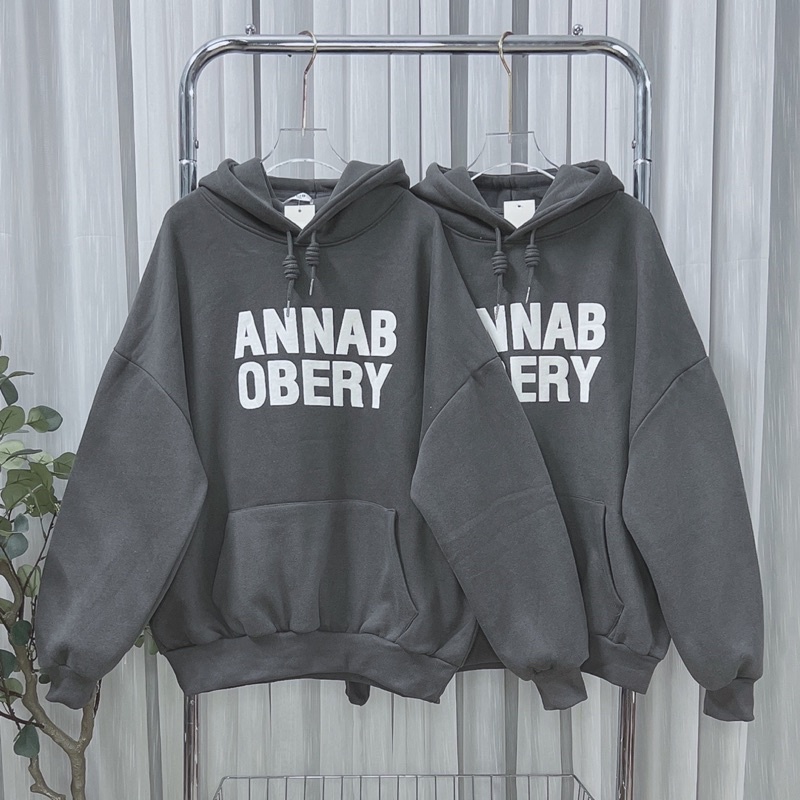 Áo hoodie nỉ tàu chữ in nỗi Annab 4 màu M668