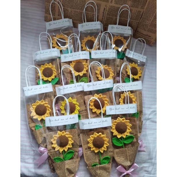 HOA HƯỚNG DƯƠNG BẰNG LEN HANDMADE