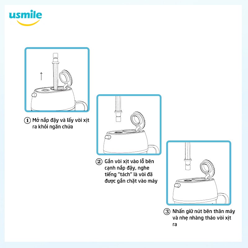 Bộ 2 vòi xịt thay thế máy tăm nước usmile - Chính Hãng