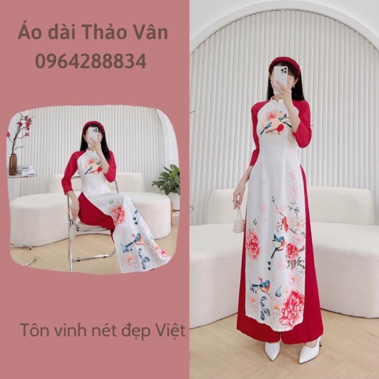 Áo dài Tết, thiết kế hoạ tiết siêu xinh,áo dài đi tiệc-AD114