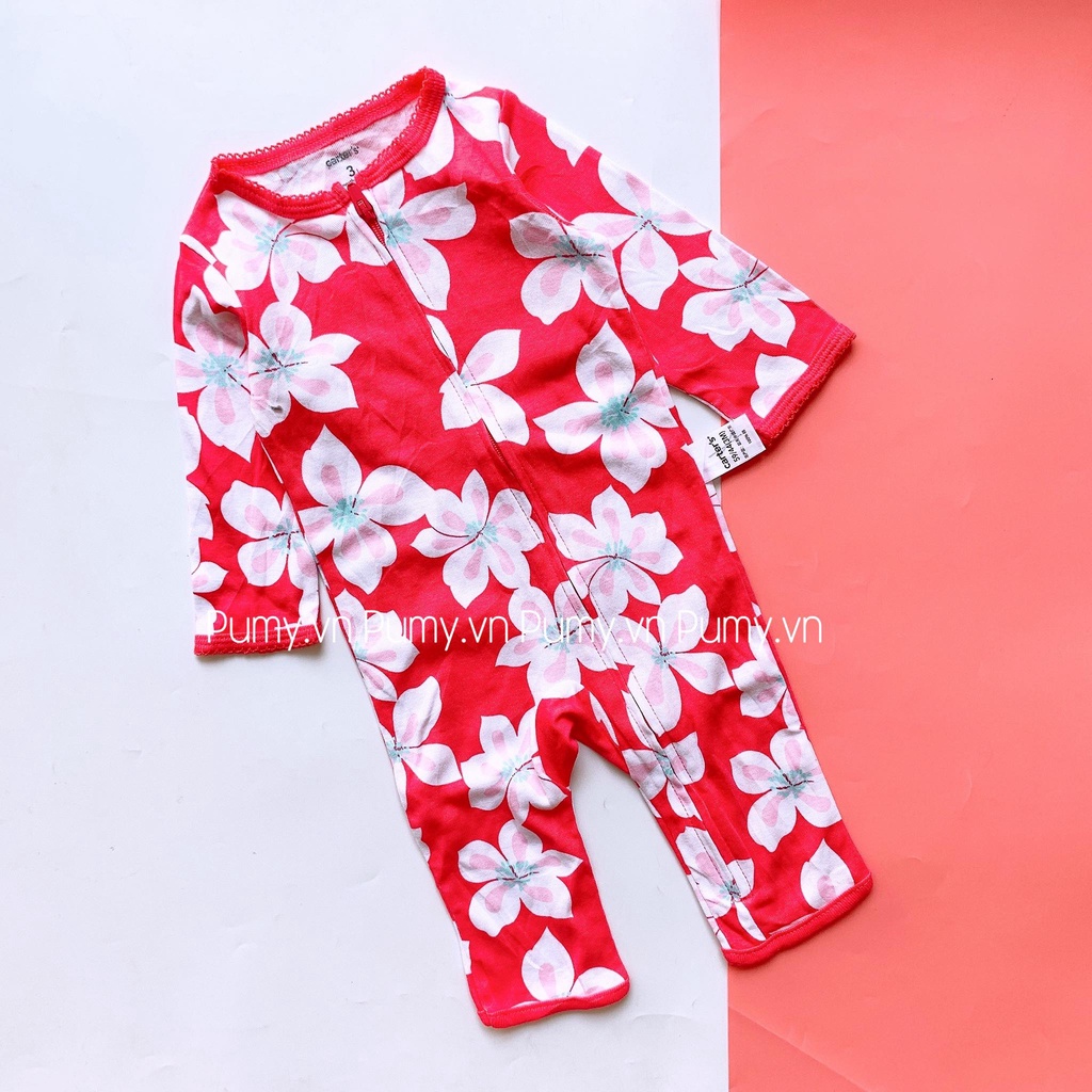 Sleepsuit Bé Gái Hồng Hoa Trắng Bự 3M SL121222