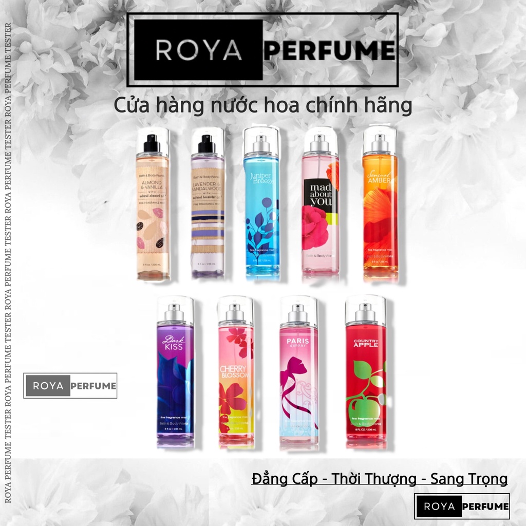 -ROJA-   |10ml| Xịt thơm toàn thân bodymist Bath & Body Works các mùi -FreeShip