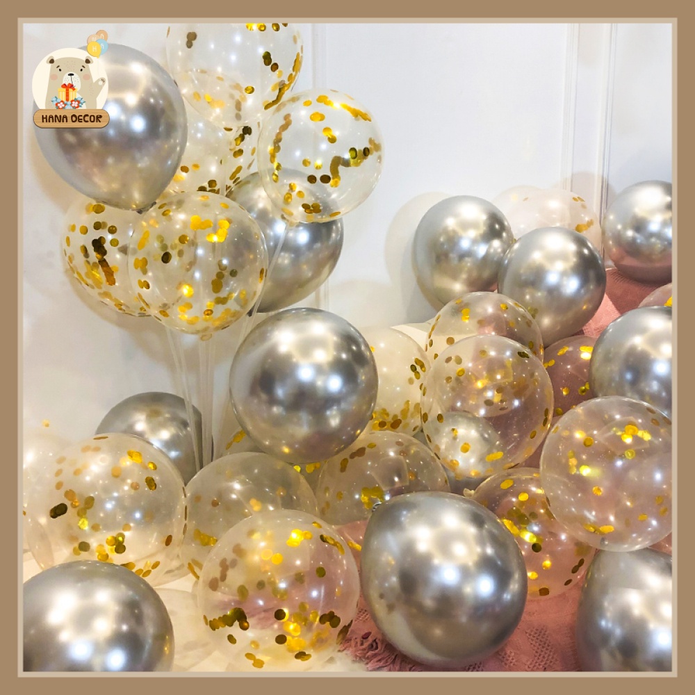 Mix 10 bóng trang trí sinh nhật dễ thương Hana Decor