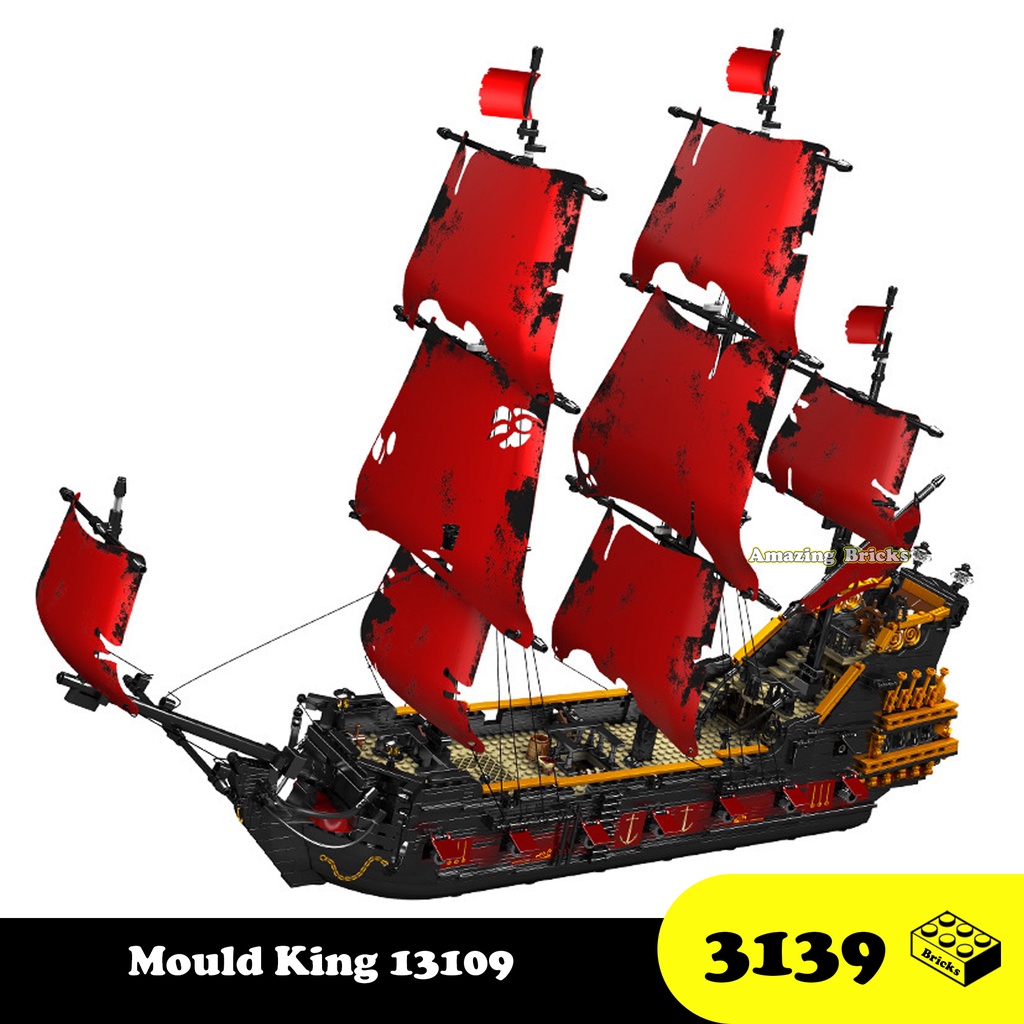 Đồ chơi Lắp ráp Thuyền hải tặc, Mould King 13109 Anne Avenger, Xếp hình thông minh, Mô hình tàu cướp biển [3236 mảnh]