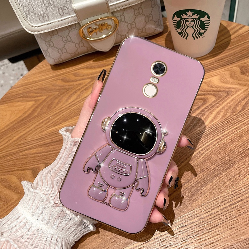 ốp lưng redmi 5 plus xiaomi redmi note 5 pro Redmi note 5 pro Ốp Điện Thoại Silicon Mềm Có Vòng Đỡ Hình Phi Hành Gia redmi 5 plus xiaomi redmi note 5 pro / 5 pro FSZJ6 viền vuông cute thường