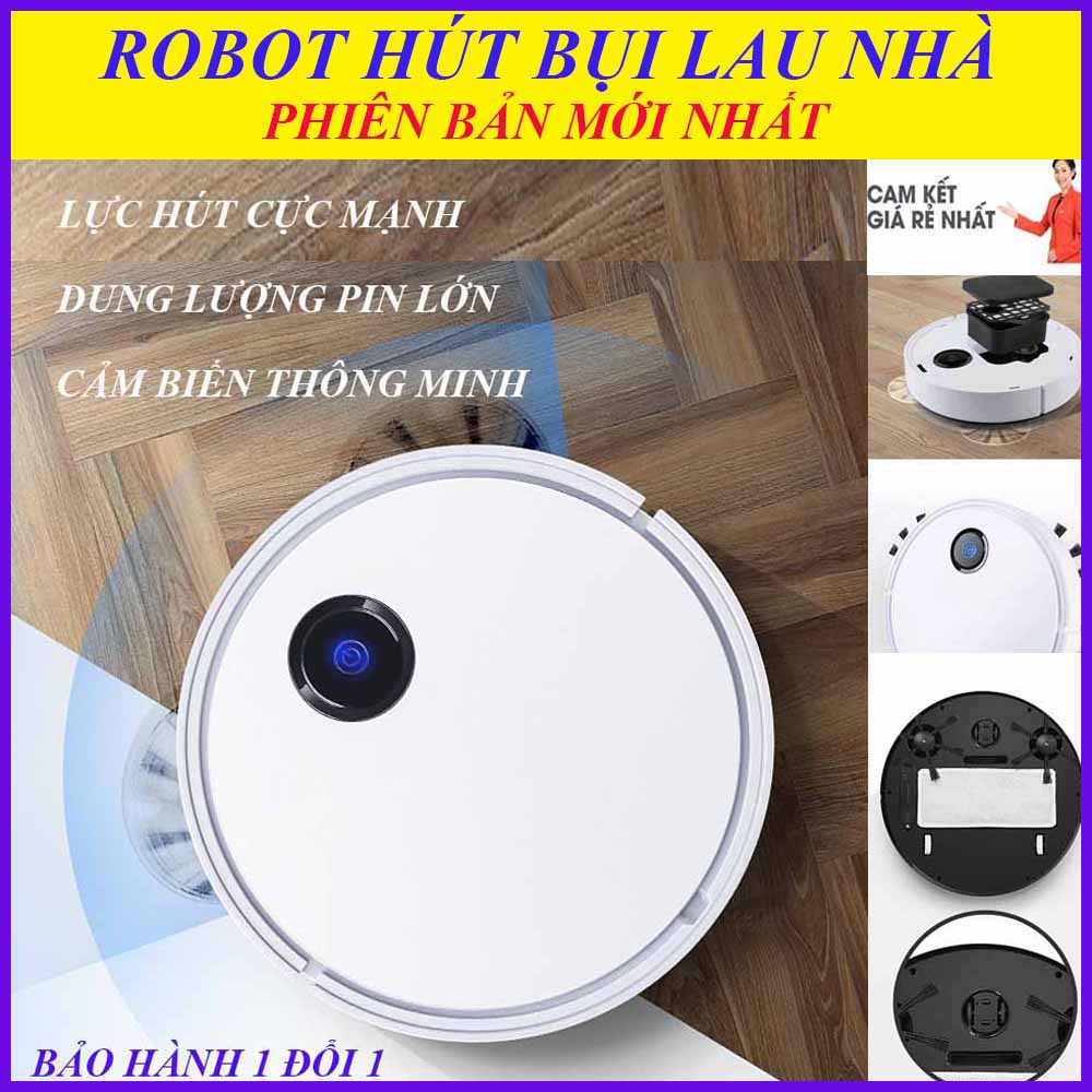 Robot Hút Bụi Lau Nhà ES330, Phiên Bản Nâng Cấp, Lực Hút Cực Mạnh 3000mah, Cảm Biến Thông Minh, Pin Trâu.