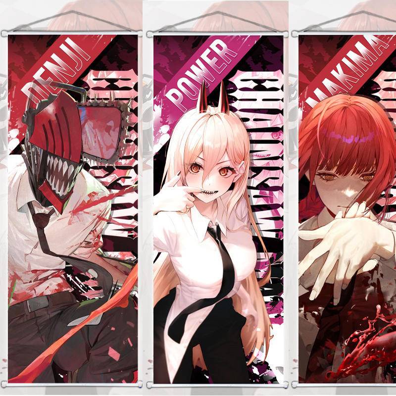 Poster Treo Tường In Hình Nhân Vật Phim Hoạt Hình Nhật Bản Chainsaw Man Denji Makima Aki Hayakawa Power Pochita Himeno Kishibe Thời Trang