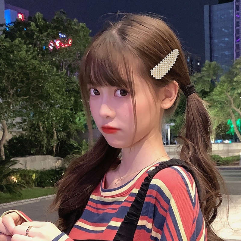Kẹp Tóc Mỏ Vịt Đính Hạt Ngọc Trai Phong Cách Hàn Quốc