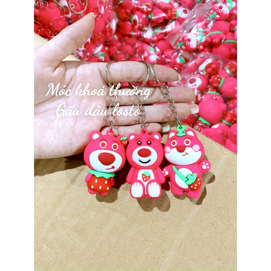 Móc khóa gấu hồng lotso quà tặng