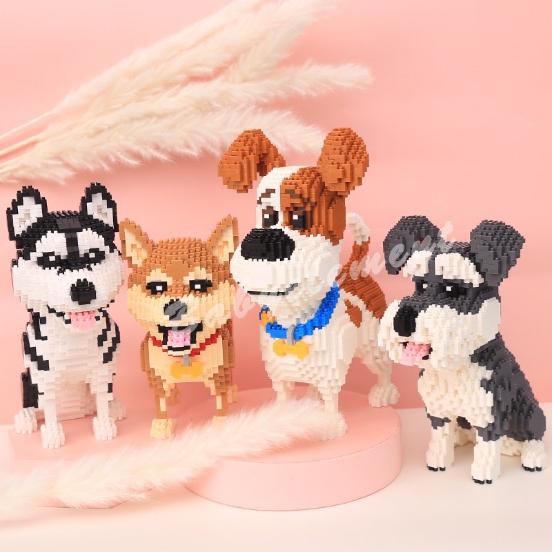Mô Hình Đồ Chơi Tương thích với  Khối xây dựng Chú Chó Husky Shiba Inu Bằng Nano Độc Đáo DIY