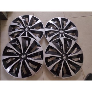 Ốp (chụp) mâm lazzang thể thao 9 chấu cho xe ô tô màu bạc đen (đủ kích thước và logo)
