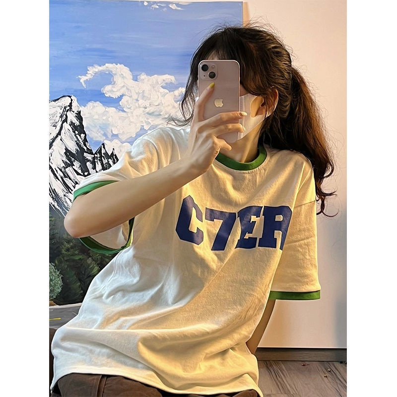 Áo Thun Ngắn Tay Form Rộng Phong Cách Hàn Quốc Dành Cho Nữ