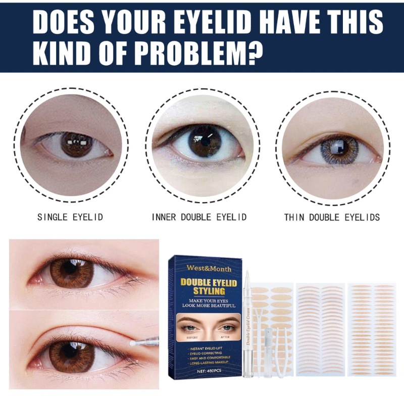 Miếng Dán Kích Mí Vô Hình Kèm Que Kem Nâng Mí Tự Nhiên