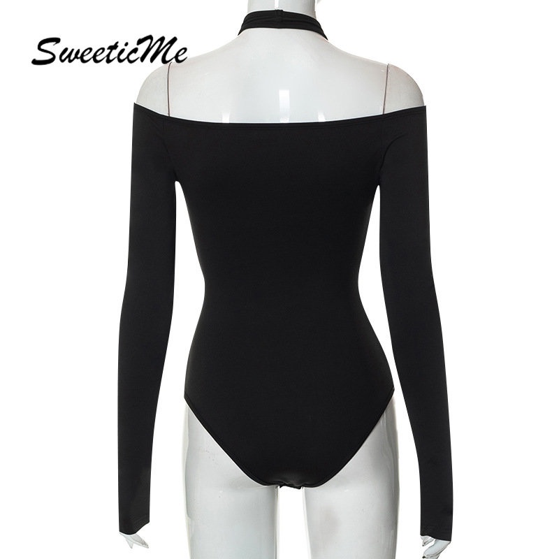 Áo liền quần Tay Dài Dáng Ôm Màu Trơn Thời Trang Quyến Rũ Cho Nữ