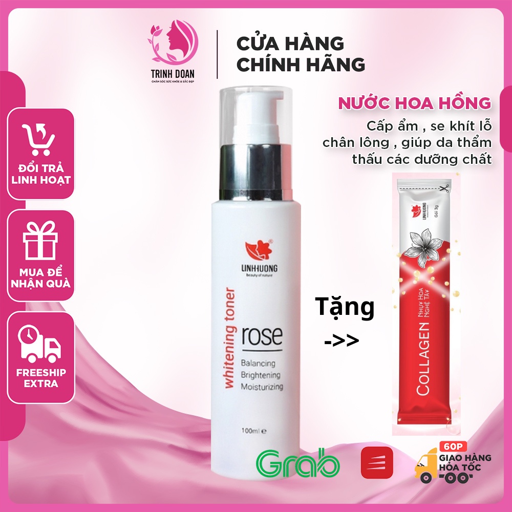Nước hoa hồng Linh Hương cấp ẩm cân bằng PH cho da se khít lỗ chân lông chống lão hóa