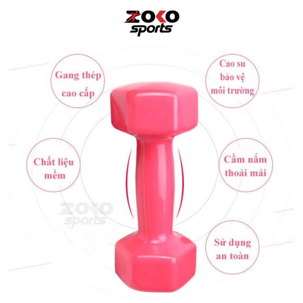 Tạ tay cho bé 1kg cao cấp , tạ tập yoga tại nhà cho nữ , hàng cao cấp nhập khẩu - ZOKO SPORT