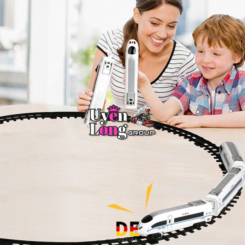 Tàu Cao Tốc Đường Ray 3 Toa Mô Phỏng Theo Tầu Cao Tốc Hàng Đầu Của Nhật Bản, Âm Thanh, Đèn Flash Sống Động