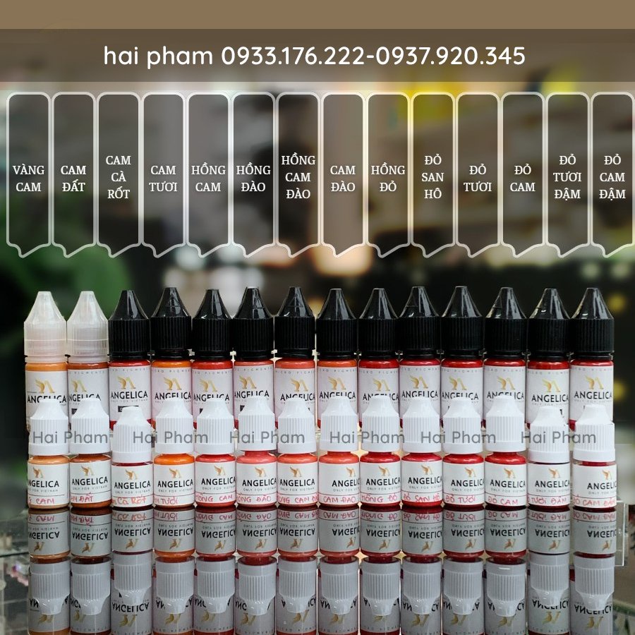 Mực Angelica Tem Trắng Chính Hãng, Mực Phun Xăm Mày Môi Mí