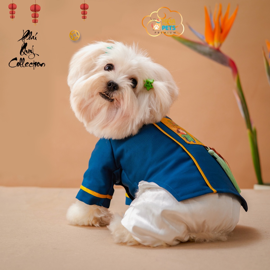 Áo Dài Tết Cho Chó Mèo Quần Áo Tết Cho Thú Cưng Thiết Kế Thời Trang Cao Cấp Hiha Pets.