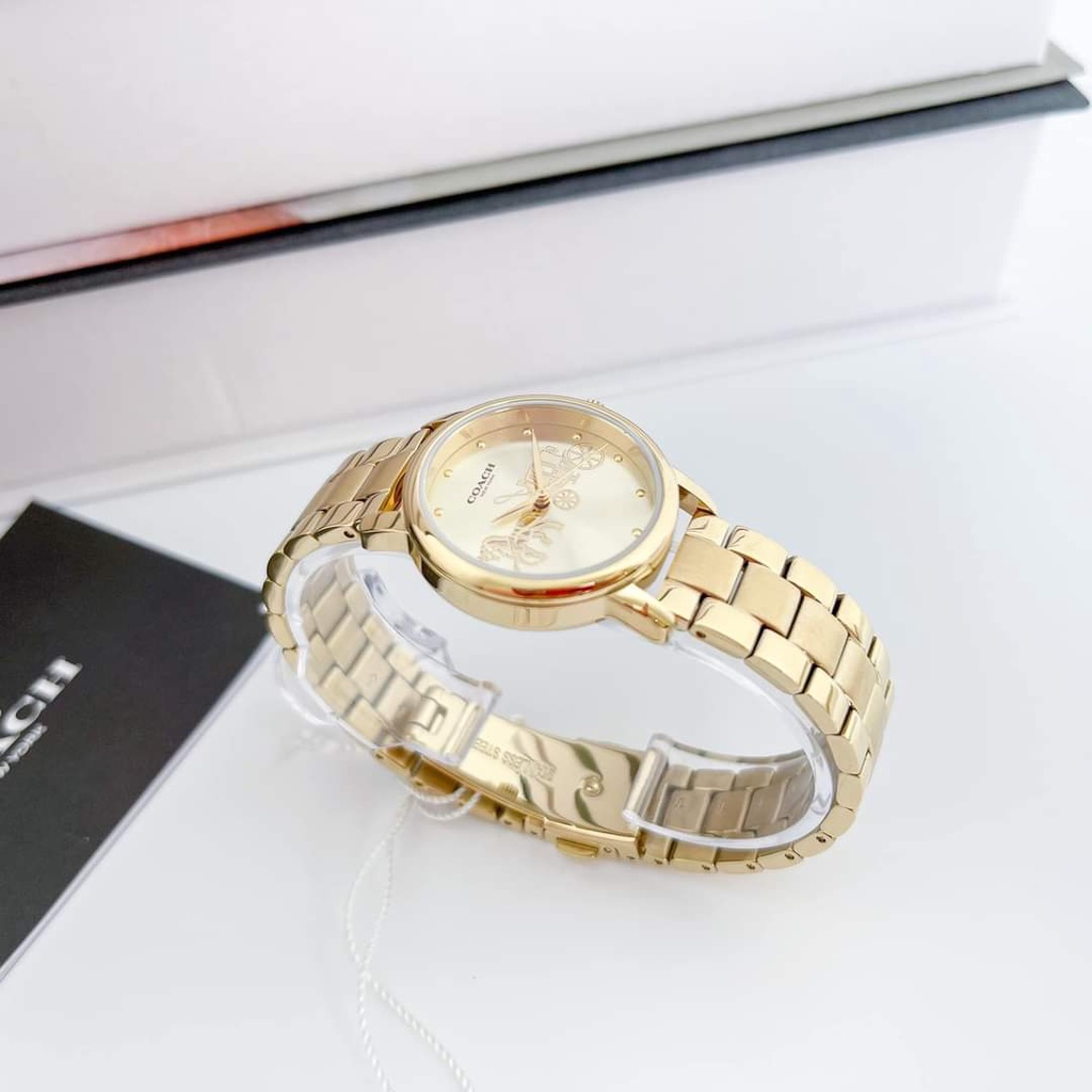 Đông Hồ Nữ Coach 14502976 Size 28mm logo ngựa kéo xe
