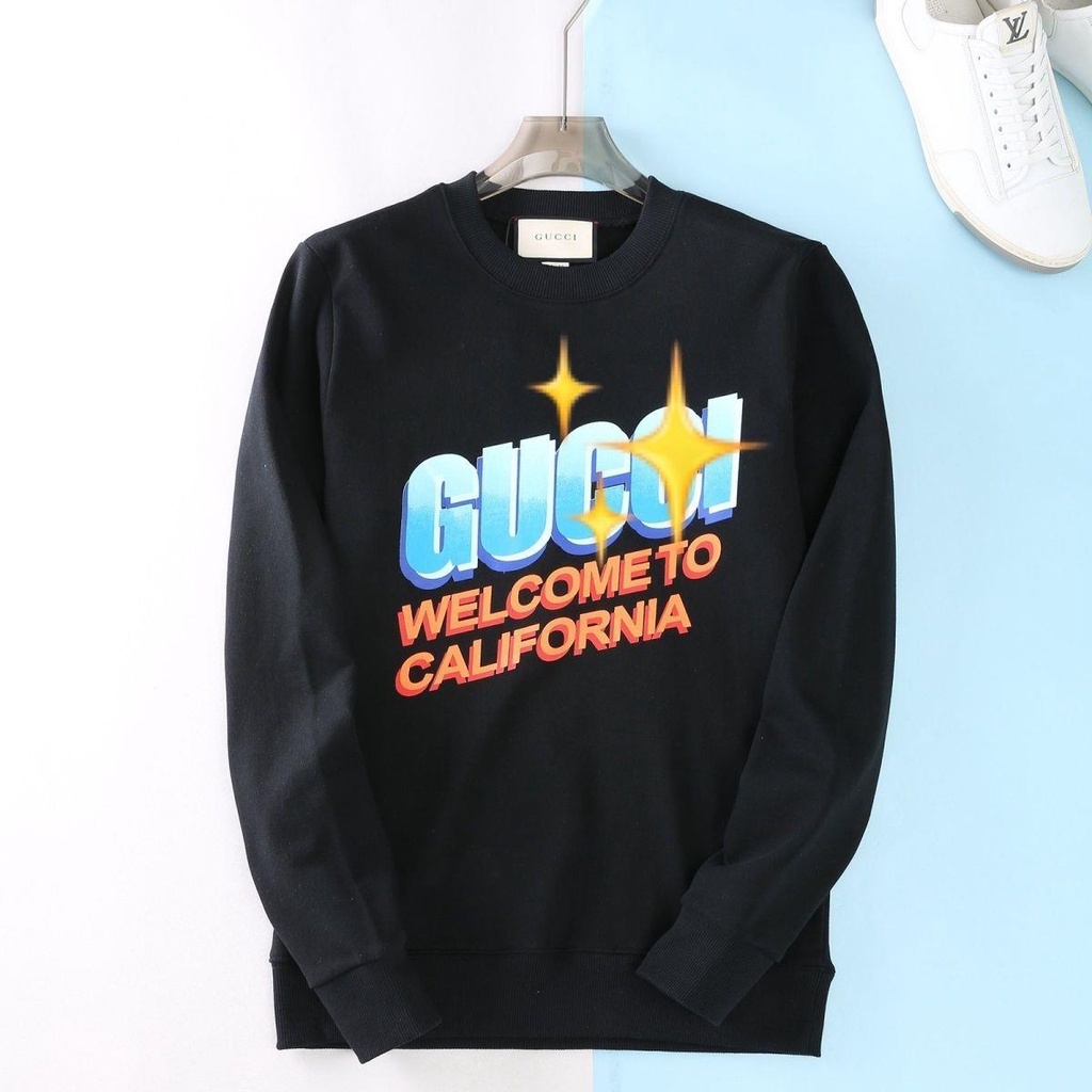 Áo Sweater Gucci Tay Dài Cổ Tròn In Họa Tiết Quả Cam Xanh Dương Thời Trang Thu Đông 2022 Cho Cặp Đôi