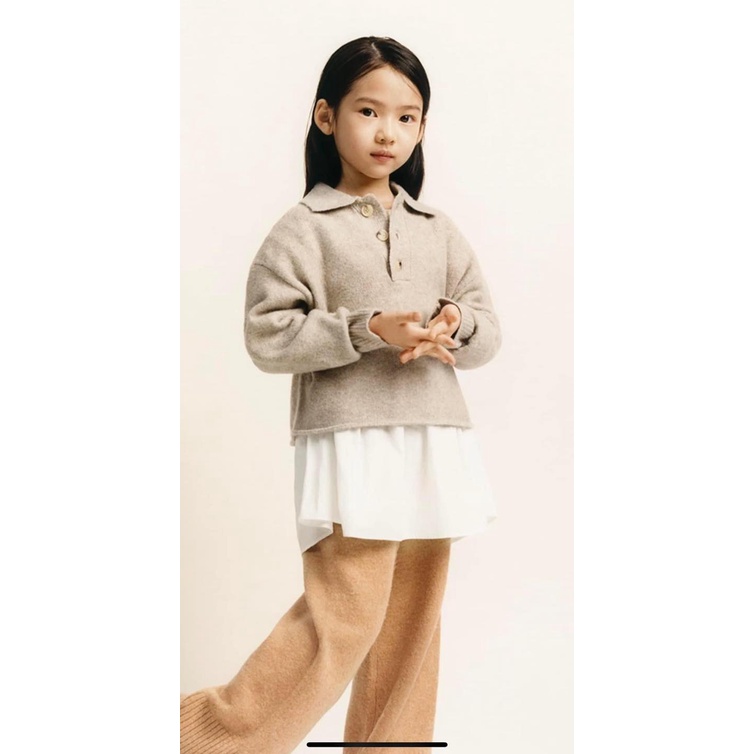 A958 - Áo len dệt kim Polo size đại bé gái