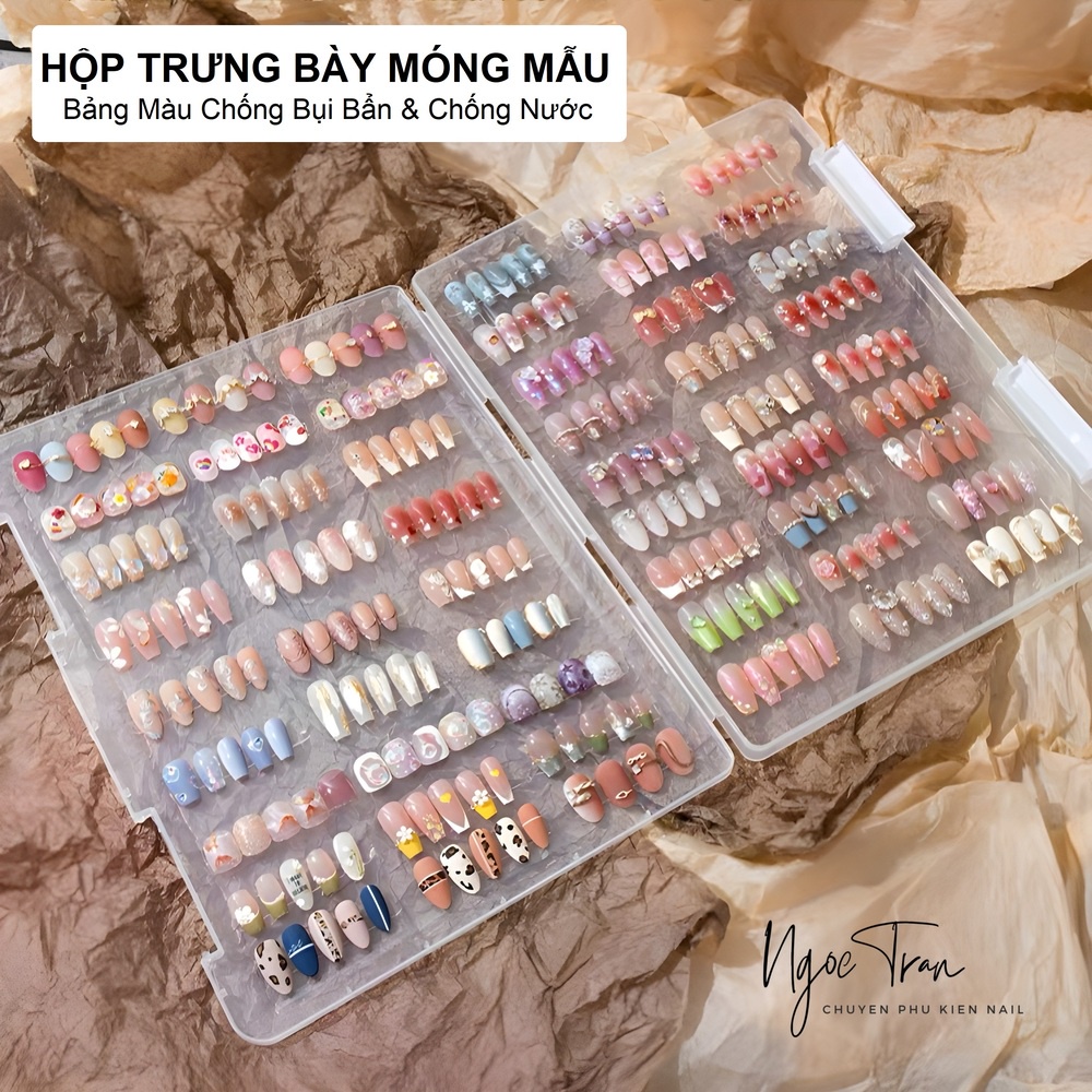 Hộp Trưng Bày Móng Mẫu | Bảng Màu Chống Bụi Bẩn & Chống Nước