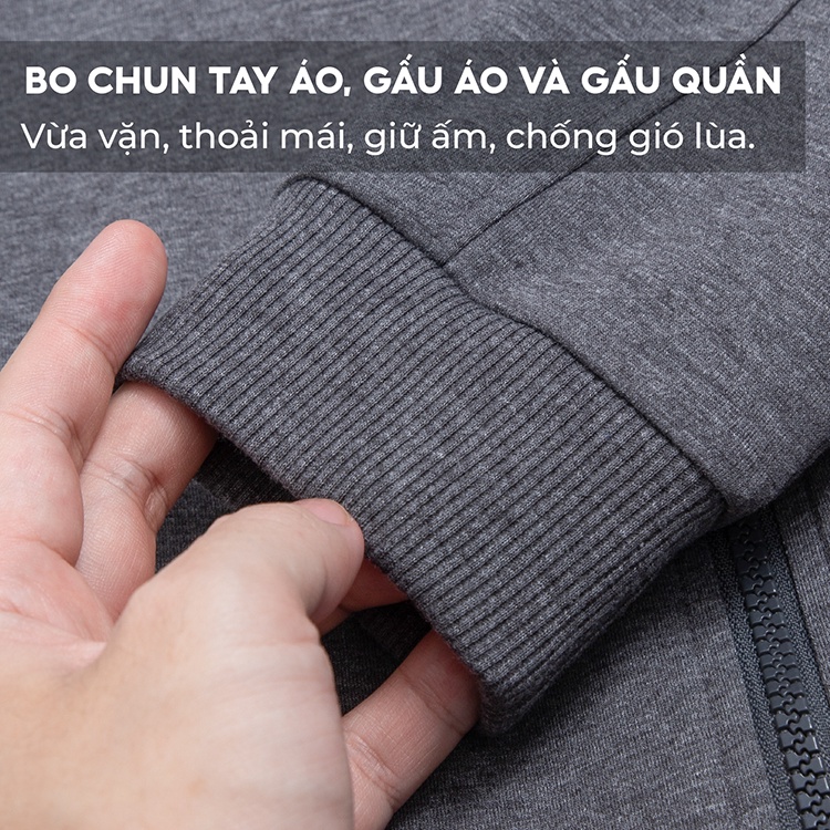 Bộ nỉ nam thu đông khóa kéó HÀNG XUẤT KHẨU Bộ quần áo nỉ nam LEBRO  ACTIVE PRO Vải Cotton Mỹ, Dày Dặn, Mềm Mại (22-06)